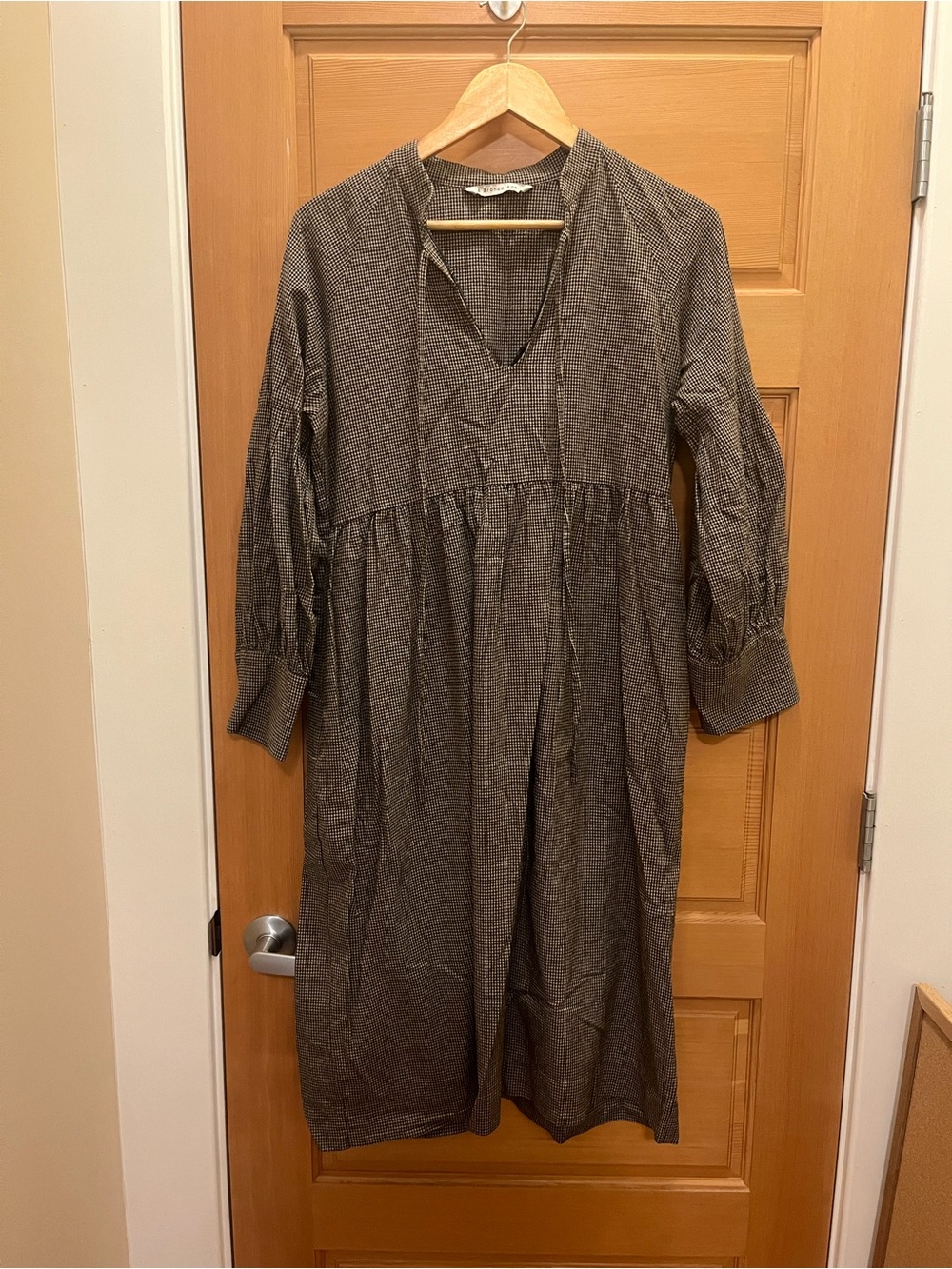 A Bronze Age “House Dress” Cotton Gingham Midi Dress